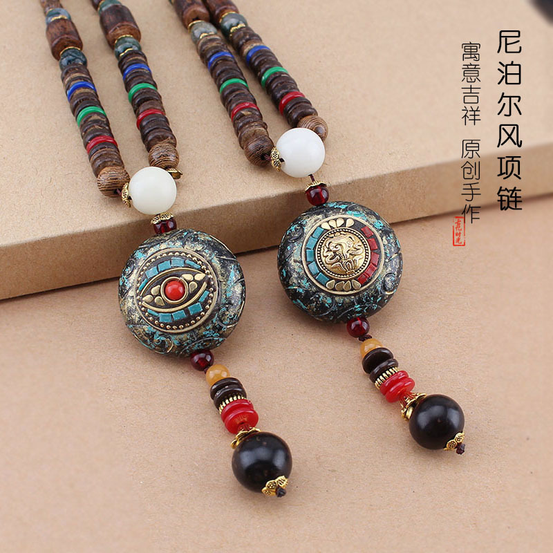 Women Accessories Nepal - Nepal pingente camisola corrente de madeira