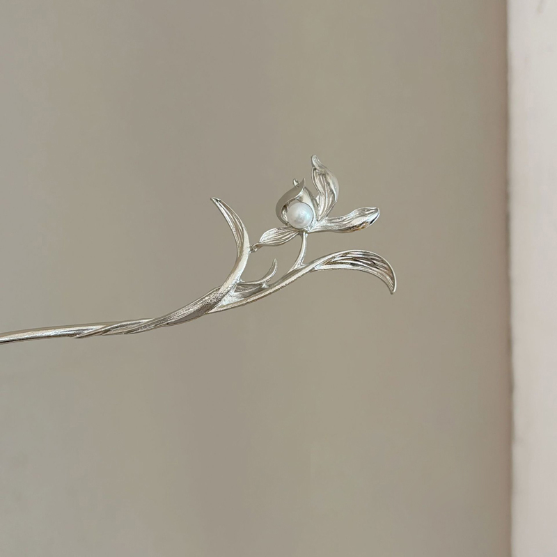 Women Accessories Shop - Novo estilo chinês prata orquídea hairpin