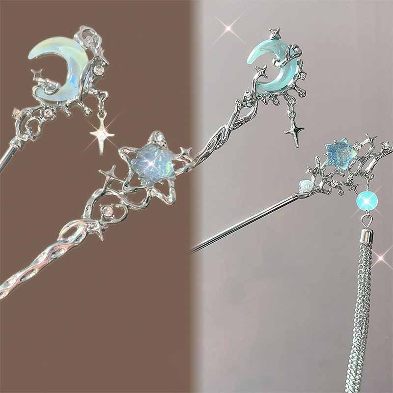 Women Accessories Shop - Moonstone estrela lua vara de cabelo