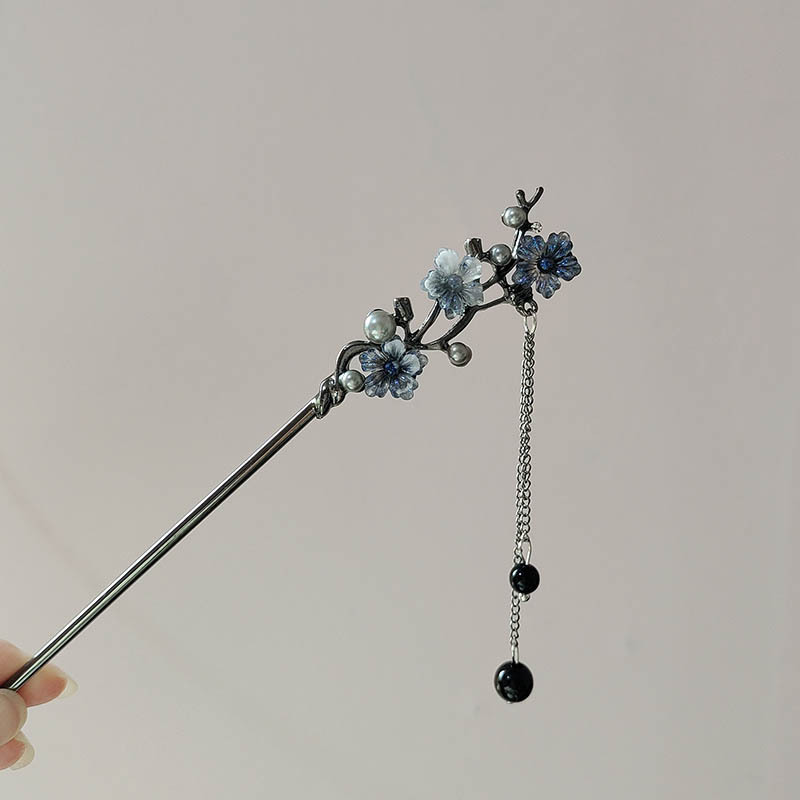 Pearl Hair Pin - Pauzinhos Clássicos para Cabelo com Flor
