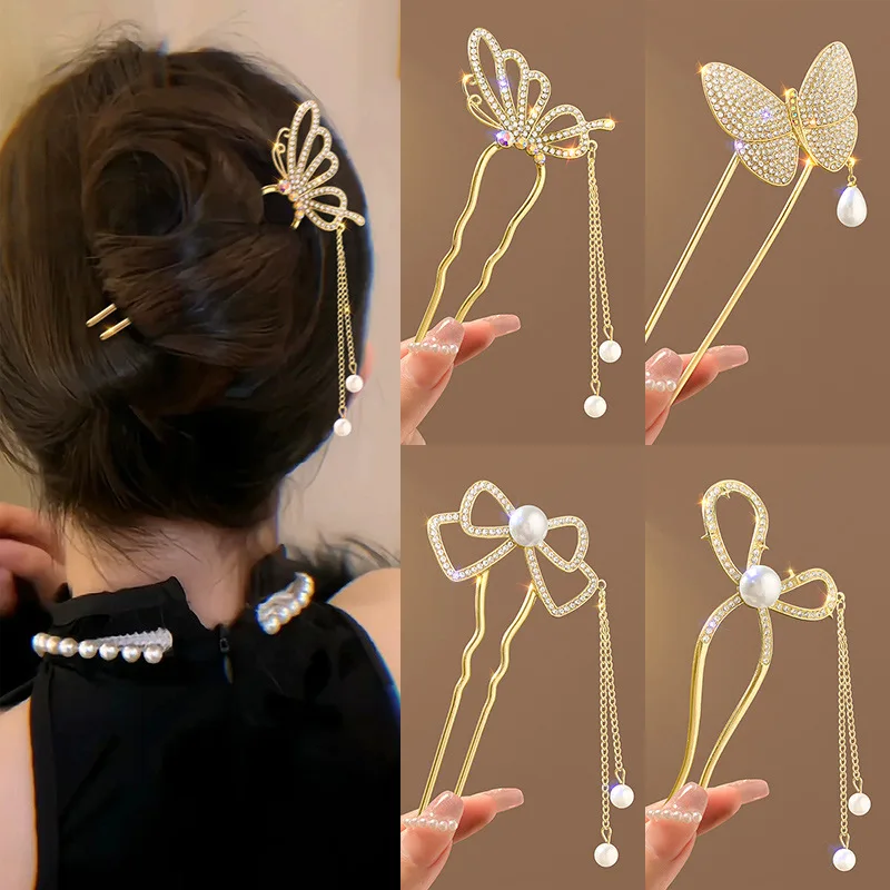 Estilo antigo pérola strass hi - Pearl Hair Pin avaliação e preço