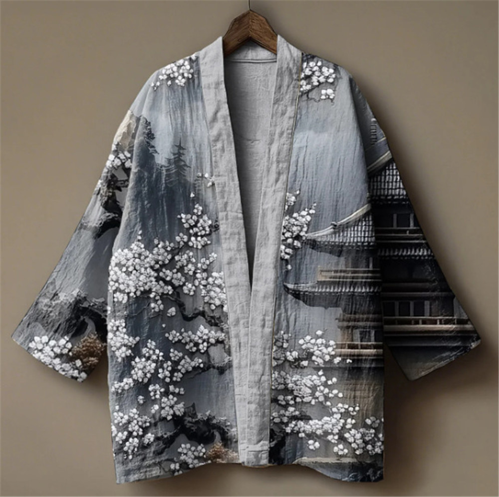 Kimono com Estampa de Grua Jap - Women'S Kimono Accessories avaliação e preço