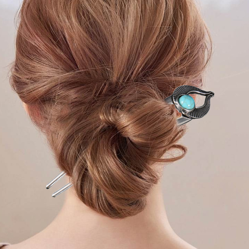 Egito turquesa u forma garfo d - Women Accessories Trendy avaliação e preço