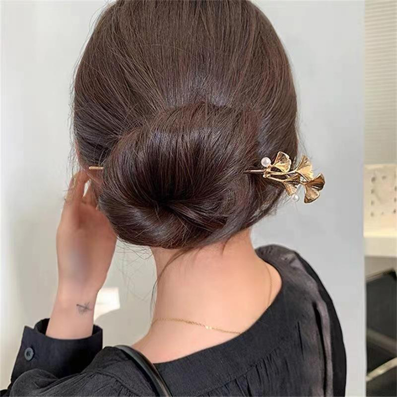 Grampo de cabelo com folha de  - Pearl Hair Pin avaliação e preço