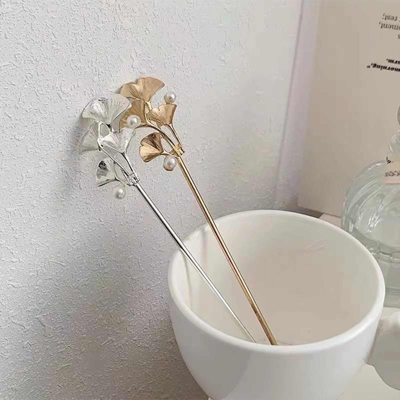 Grampo de cabelo com folha de  - Pearl Hair Pin avaliação e preço